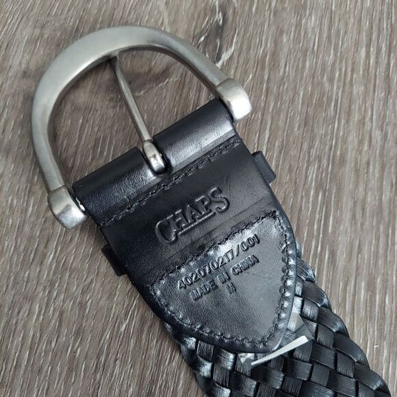 Chaps Black Woven Braided Wide Belt Medium - Picture 5 of 7